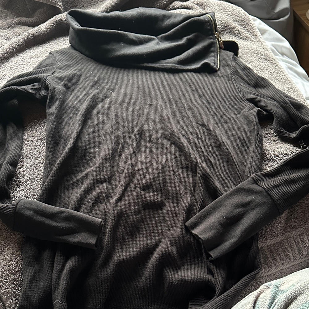 Tommy Hilfiger Black Ribbed Turtleneck